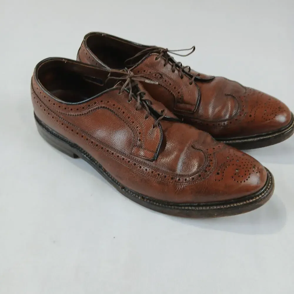 Vintage Allen Edmonds MacNeil Shoes Mens Size 10.5 C Wingtip Brogues 90s Leather